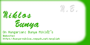 miklos bunya business card